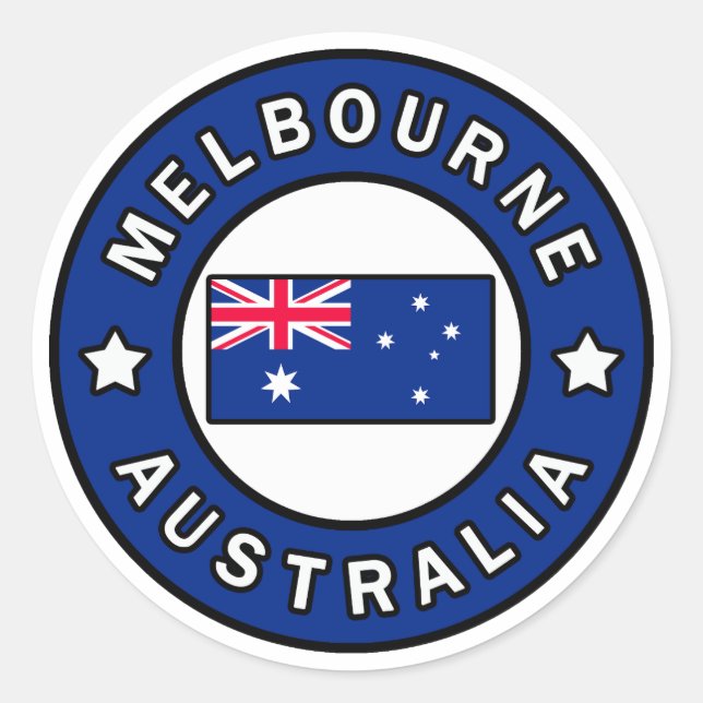 Melbourne Australia Classic Round Sticker (Front)