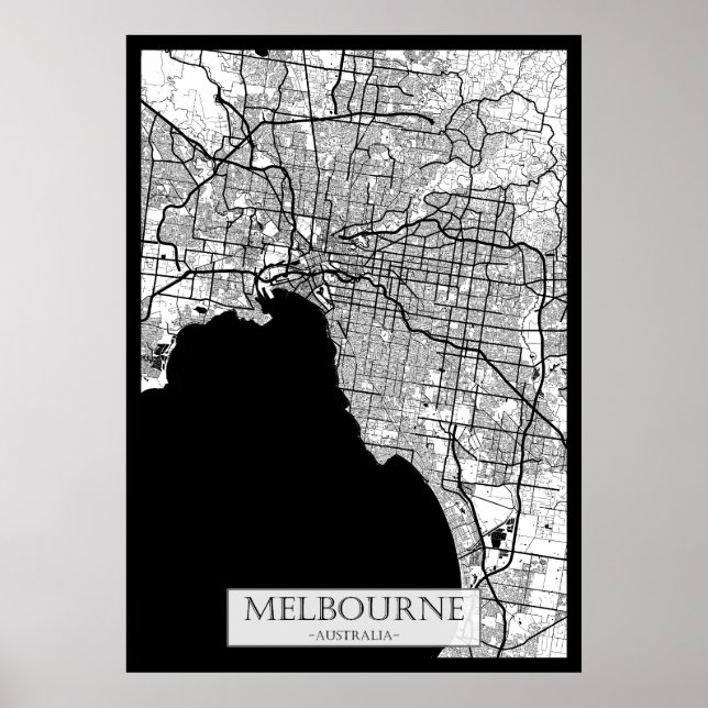 Melbourne Australia Map Poster (Front)