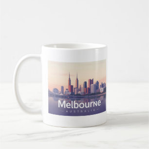 Melbourne Australia Pastel Travel Design Coffee Mug