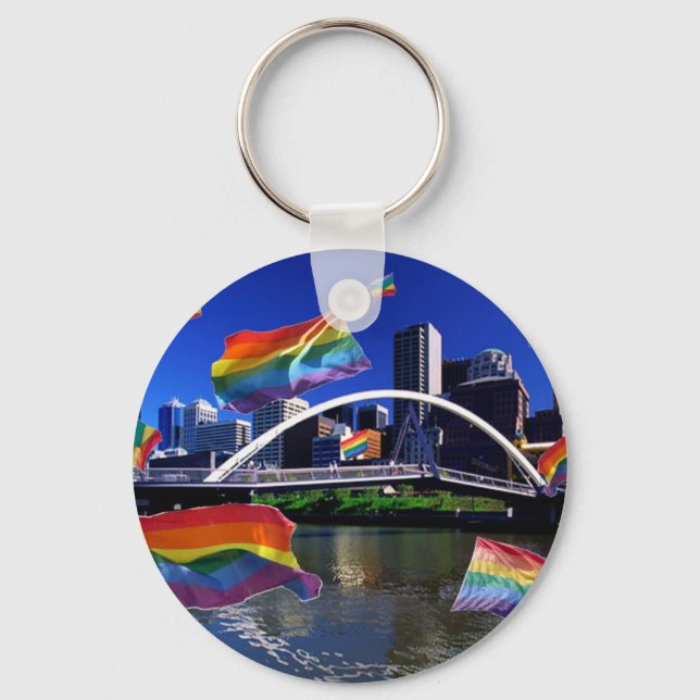 Melbourne, Australia Pride Key Ring (Front)