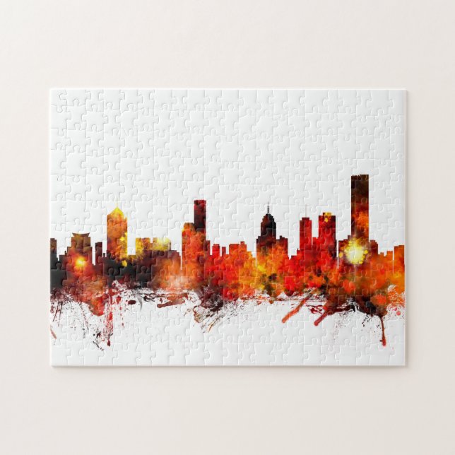 Melbourne Australia Skyline Jigsaw Puzzle (Horizontal)
