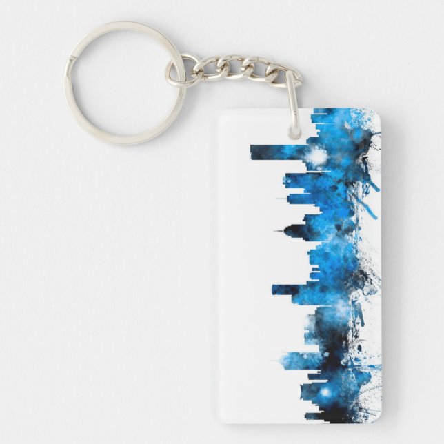 Melbourne Australia Skyline Key Ring (Front)