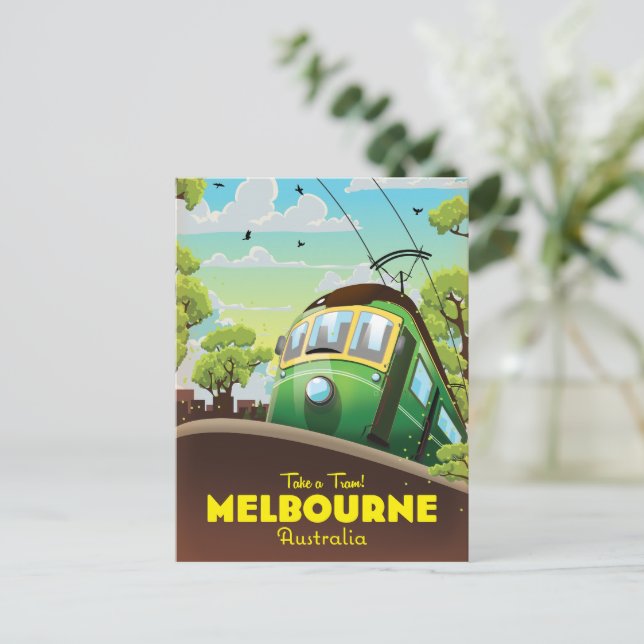 Melbourne Australia Tram  Invitation Postcard (Standing Front)