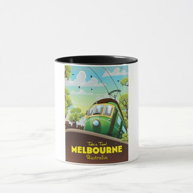 Melbourne Australia Tram  Mug (Center)