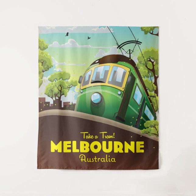 Melbourne Australia Tram  Tapestry (Front)