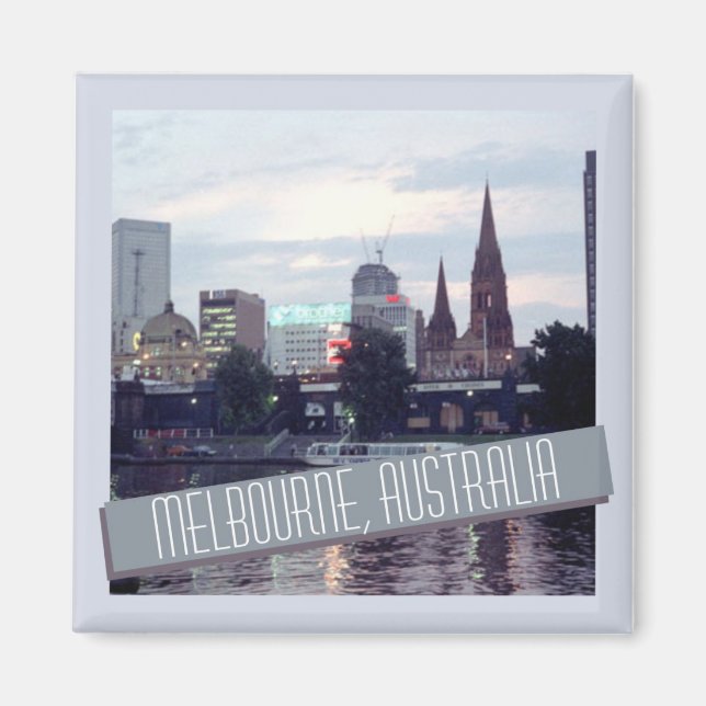 Melbourne Australia Travel Souvenir Fridge Magnet (Front)