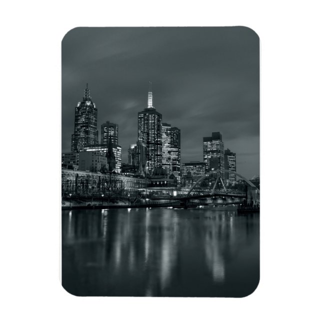 Melbourne by night magnet (Vertical)