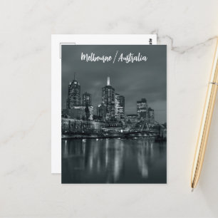 Melbourne by night postcard