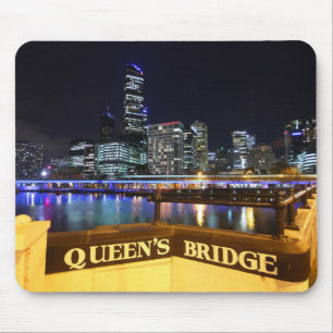 Melbourne CBD Queens Bridge City Lights Mouse Pad