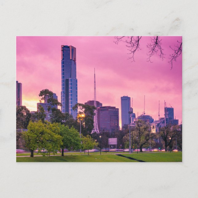 Melbourne City Pretty in Pink Postcard (Front)