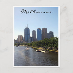 melbourne city skyline postcard
