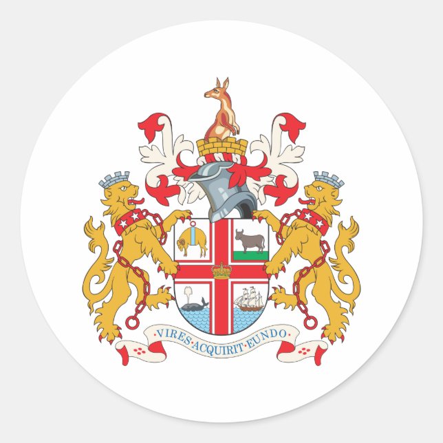 Melbourne Coat Of Arms Classic Round Sticker (Front)