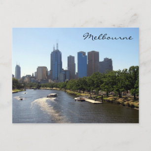 melbourne distant skyline postcard