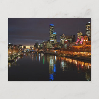 Melbourne Evening Skyline Postcard