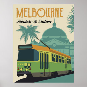 Melbourne, Flinders Street Station Tram Poster