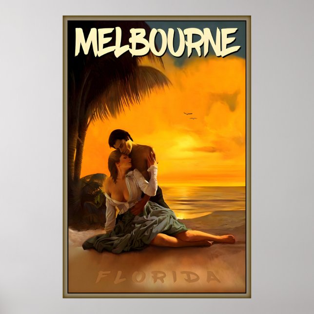 Melbourne Florida Beach Sunrise Brevard County Poster (Front)