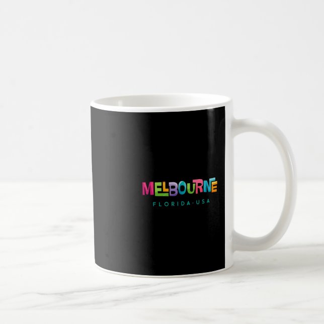 Melbourne Florida Retro Tropical Design  Coffee Mug (Right)