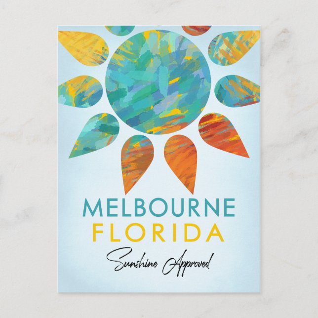 Melbourne Florida Sunshine Travel Postcard (Front)