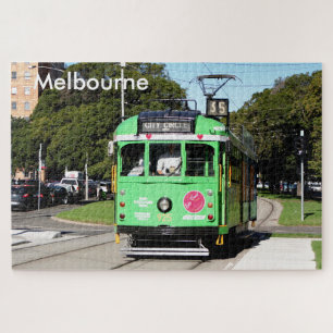 Melbourne: green city tram, Victoria, Australia Jigsaw Puzzle