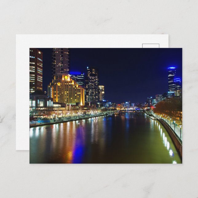 Melbourne in night postcard (Front/Back)