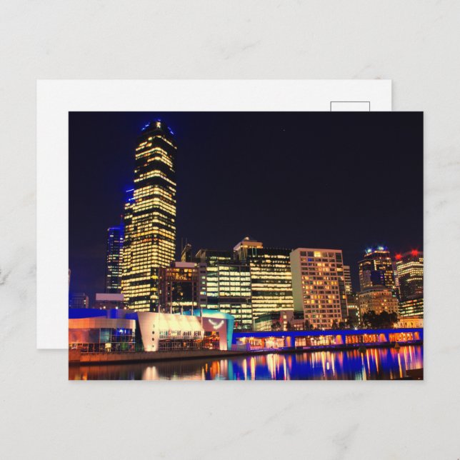 Melbourne in night postcard (Front/Back)