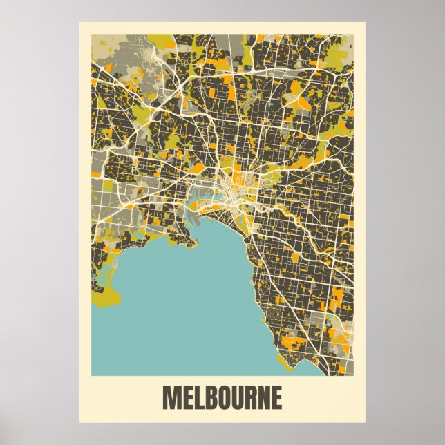 Melbourne Map Poster (Front)