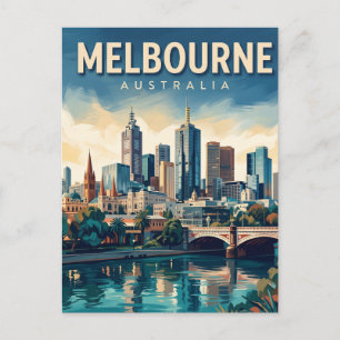 Melbourne Skyline Australia Postcard