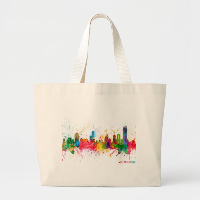 Melbourne Skyline Large Tote Bag (Front)