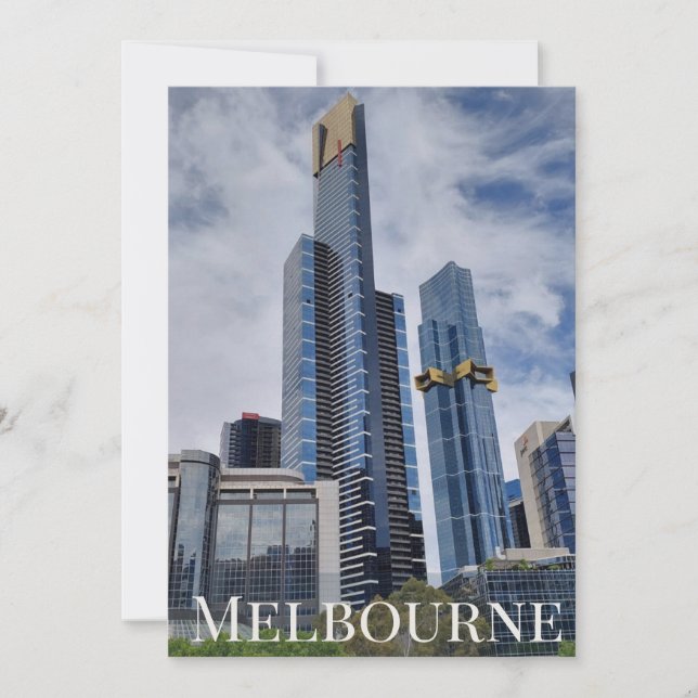Melbourne Skyline Panorama Postcard (Front)
