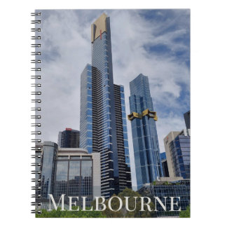 Melbourne Skyline Panorama — Spiral Photo Notebook