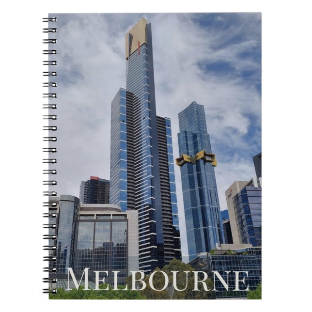 Melbourne Skyline Panorama — Spiral Photo Notebook (Front)