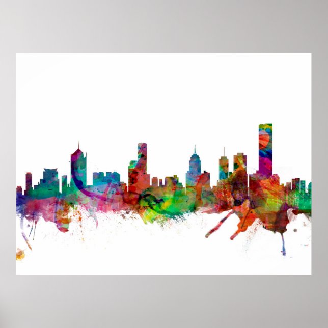 Melbourne Skyline Poster (Front)