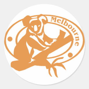 Melbourne Stamp Classic Round Sticker
