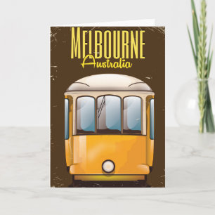 Melbourne Tram Australia travel poster Holiday Card