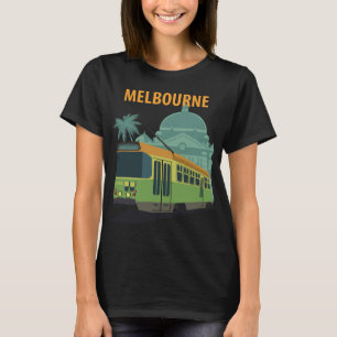 Melbourne Tram City Sunset Travel T-Shirt
