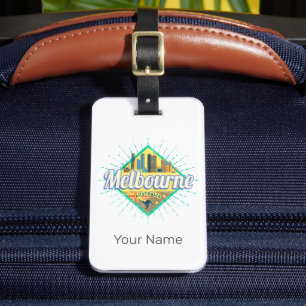 Melbourne Victoria Australia Retro Skyline Vintage Luggage Tag