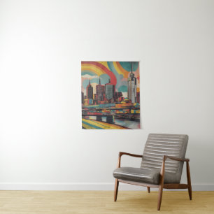 Melbourne vintage poster tapestry