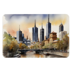 Melbourne watercolor art magnet