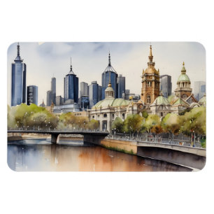 Melbourne watercolor art magnet