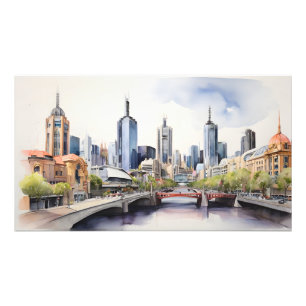 Melbourne watercolor art photo print