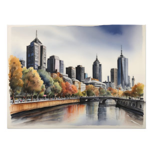 Melbourne watercolor art photo print