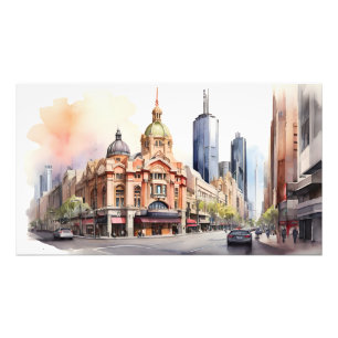 Melbourne watercolor art photo print