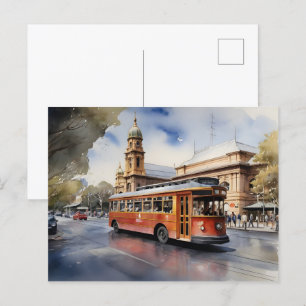 Melbourne watercolor artPoster Postcard