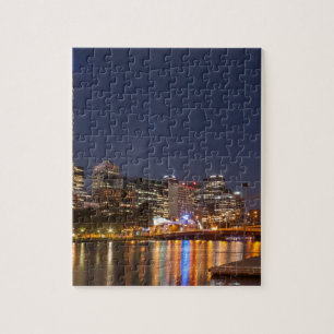 Melbourne' Yarra River at night Jigsaw Puzzle