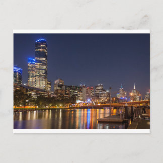 Melbourne' Yarra River at night Postcard