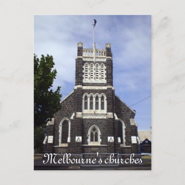 Melbourne's churches postcard (Front)