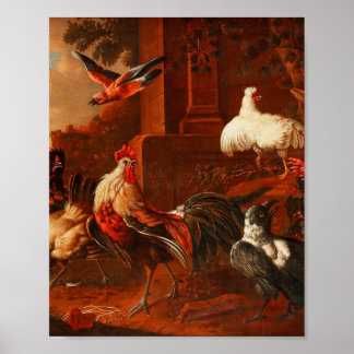 Melchior d'Hondecoeter - Birds in a Park - Still  Poster