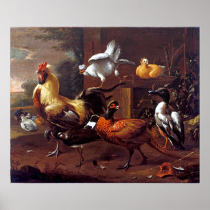 Melchior d'Hondecoeter Chicken Yard Poster