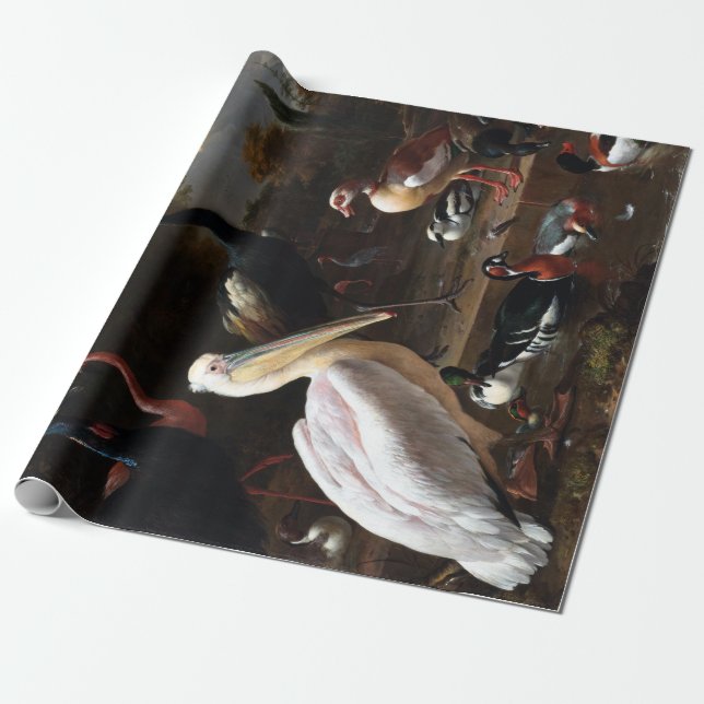 Melchior d'Hondecoeter The Floating Feather Wrapping Paper (Unrolled)