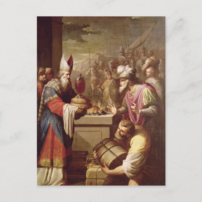 Melchizedek Offering Bread and Wine Postcard (Front)